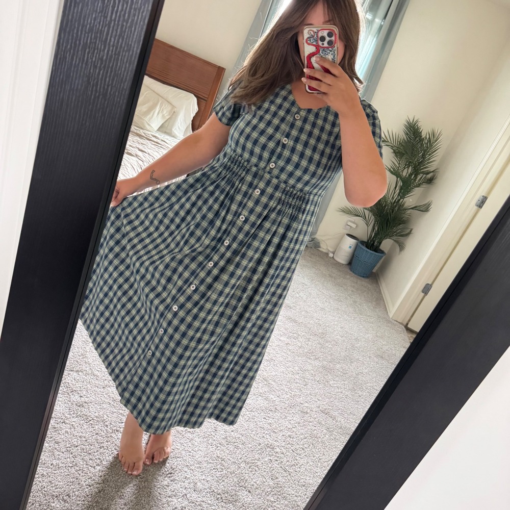 Vintage 90's Cottagecore Erika Taylor Country Cottons Midi Dress Size M